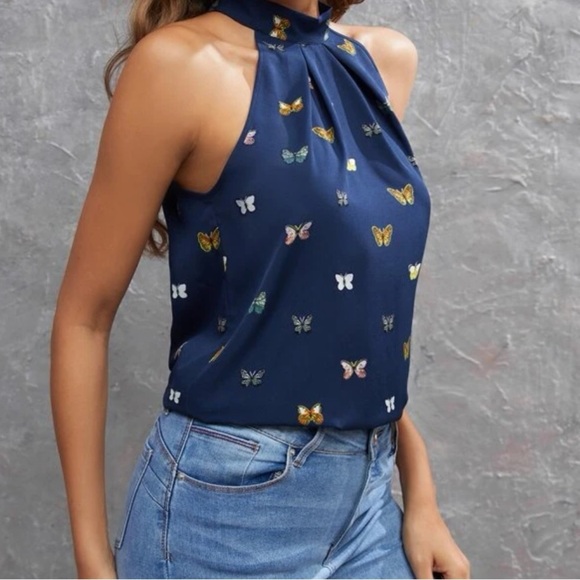 New halter top butterfly print - Picture 2 of 5